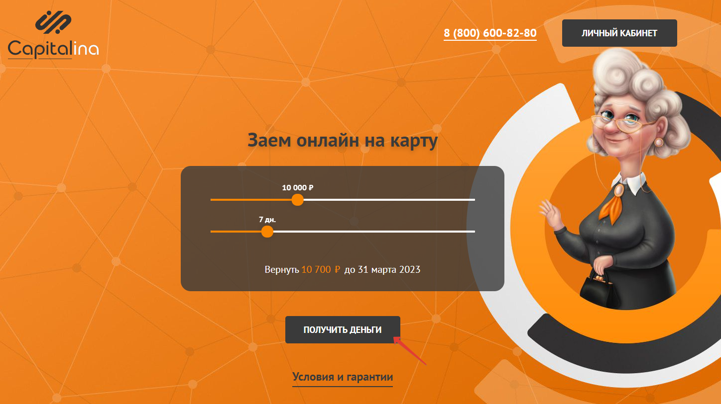 ООО МКК «Капитолина». Заявка на получение займа