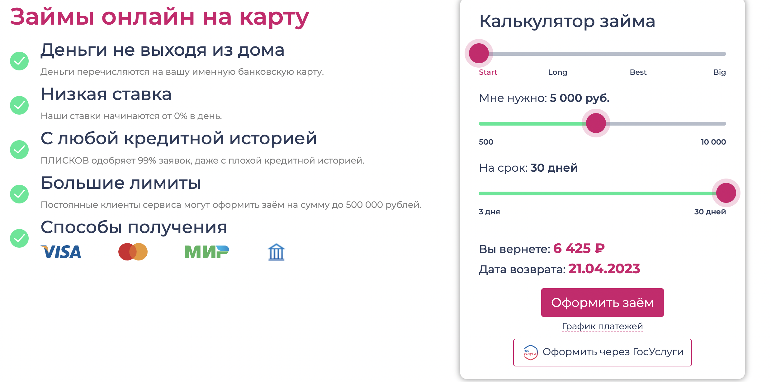 Оформление заявки